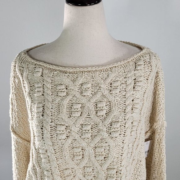 FREE PEOPLE  changing tides cropped sweater Sz XS NEW - Picture 3 of 10